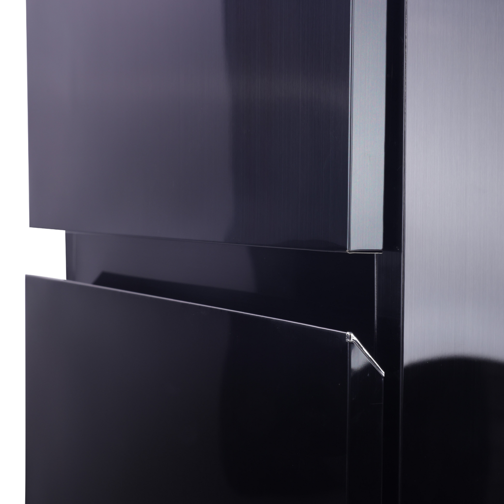 Metal Barbershop Side Table with 3 Drawers - Lira - Black