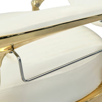 DeltaPro - Barber Chair - DBC006 - Monarch - White/Gold