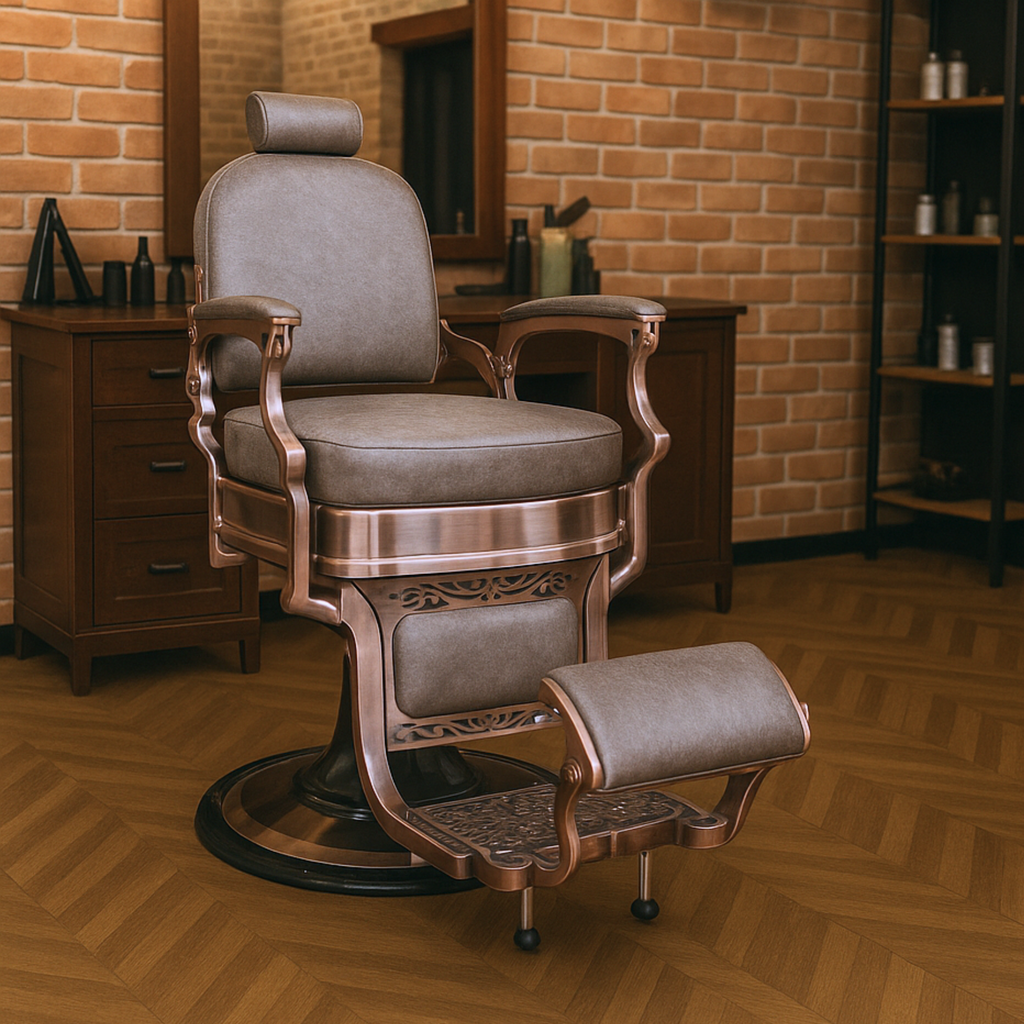 Master Barber Chair Rose Bronze Brown