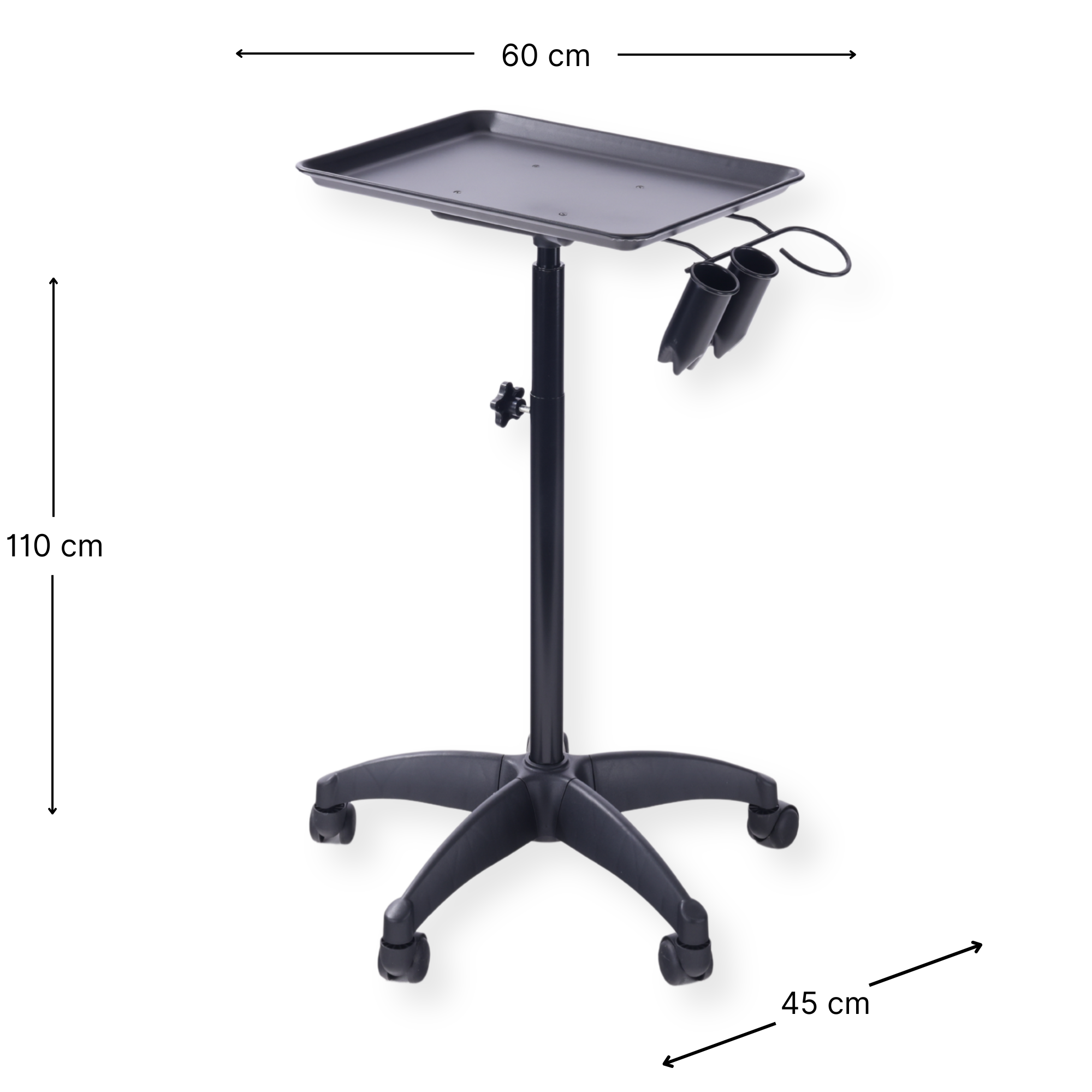 DeltaPro -  Salon Tray on Wheels - Black