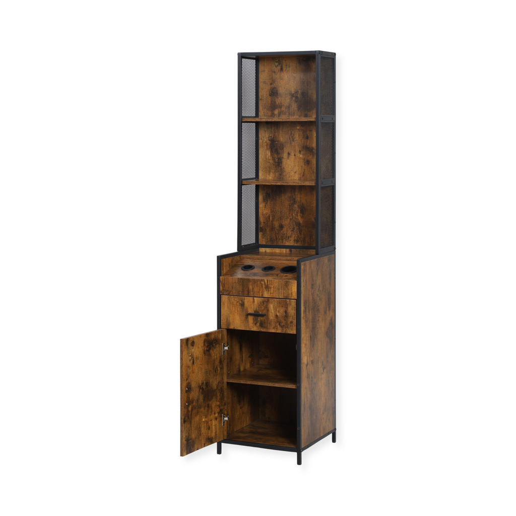 Narrow Display Cabinet - London - Brown