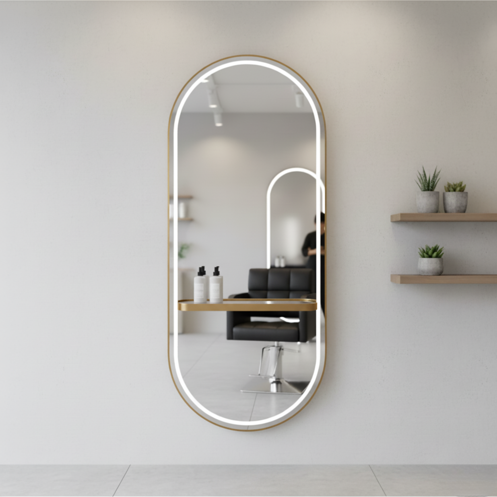 Noa Salon Mirror London Gold