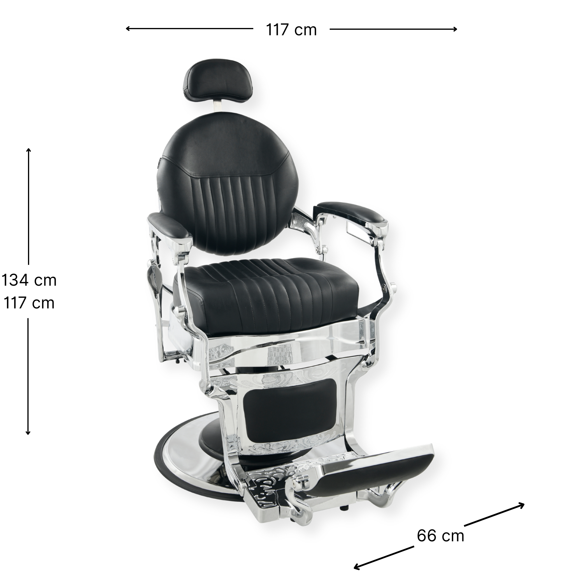 DeltaPro - Barberchair  - DBC006 - Monarch - Silver/Black