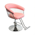 Salon Chair Luxe - Silver/Pink