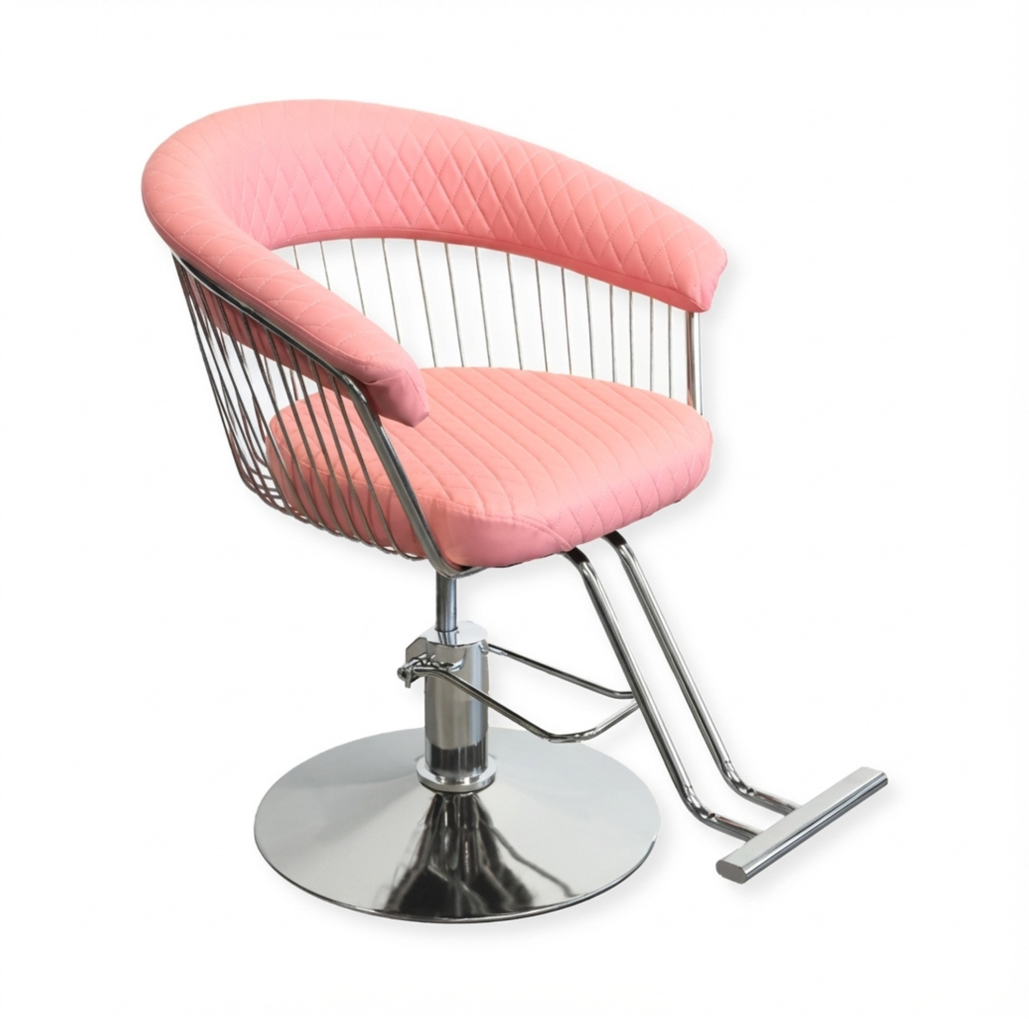Salon Chair Luxe - Silver/Pink