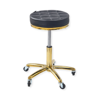 Barber Saddle Stool Gold/Black