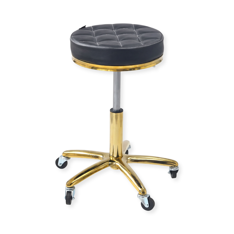 Barber Saddle Stool Gold/Black