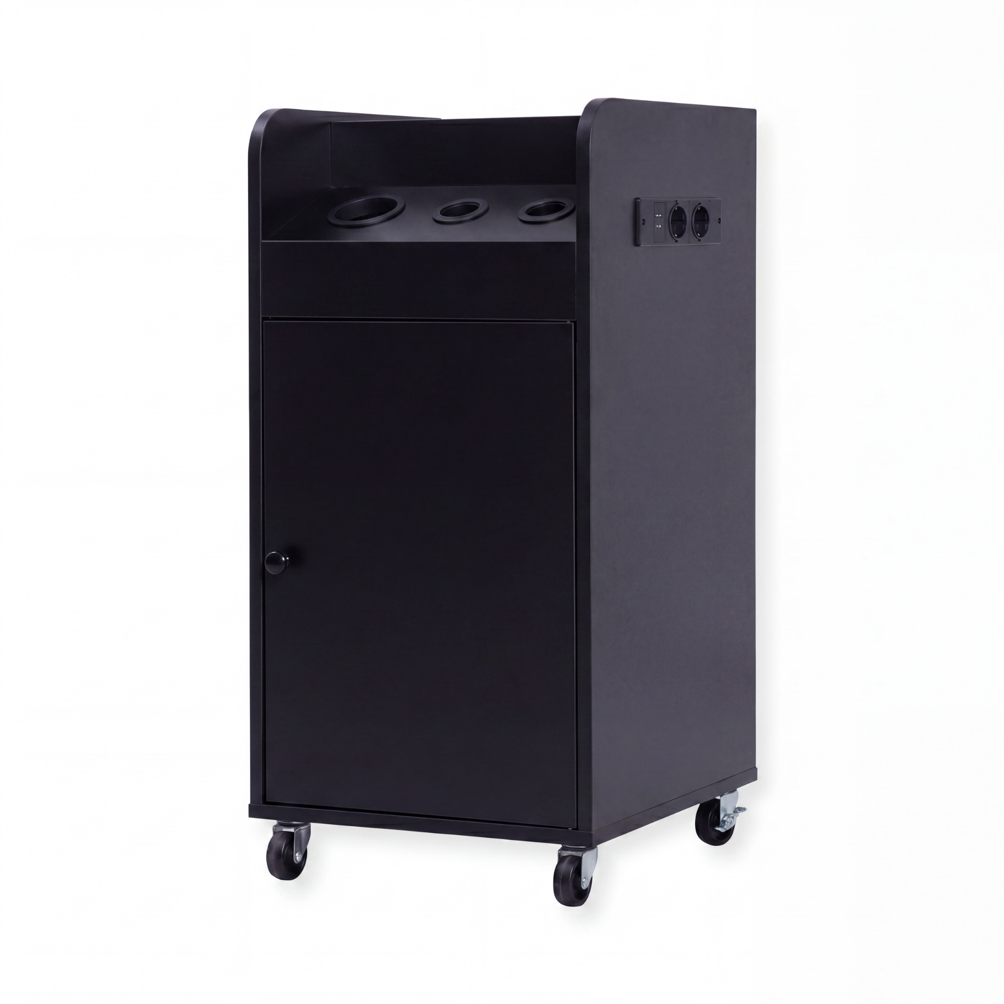 Salon Trolley with Power Outlet - London - Black