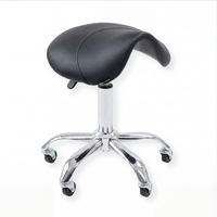 Barber Saddle Stool Silver/Black