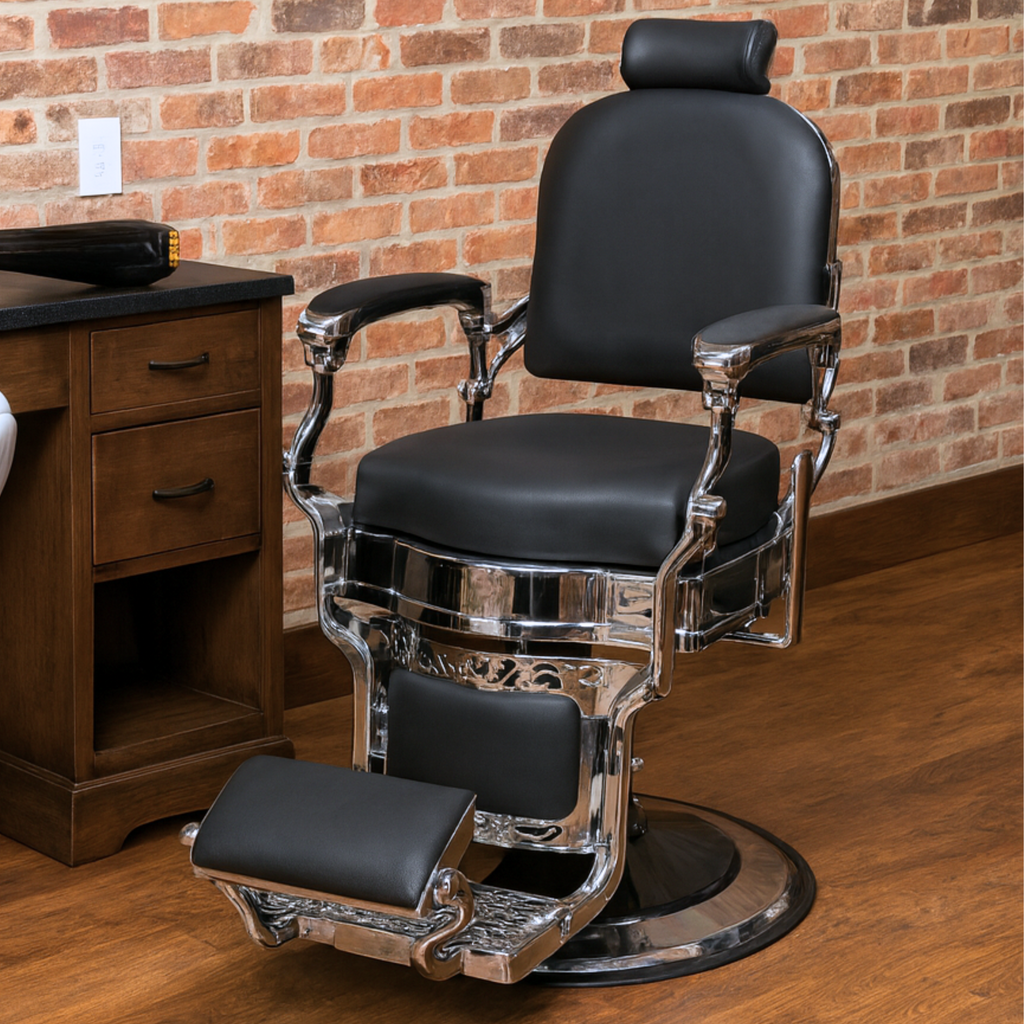 Master Barber Chair Silver Black