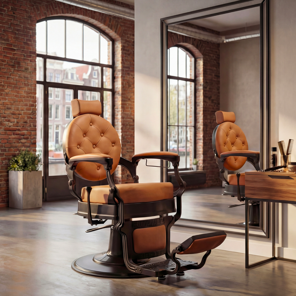 DeltaPro - Legend Barber Chair Black Orange