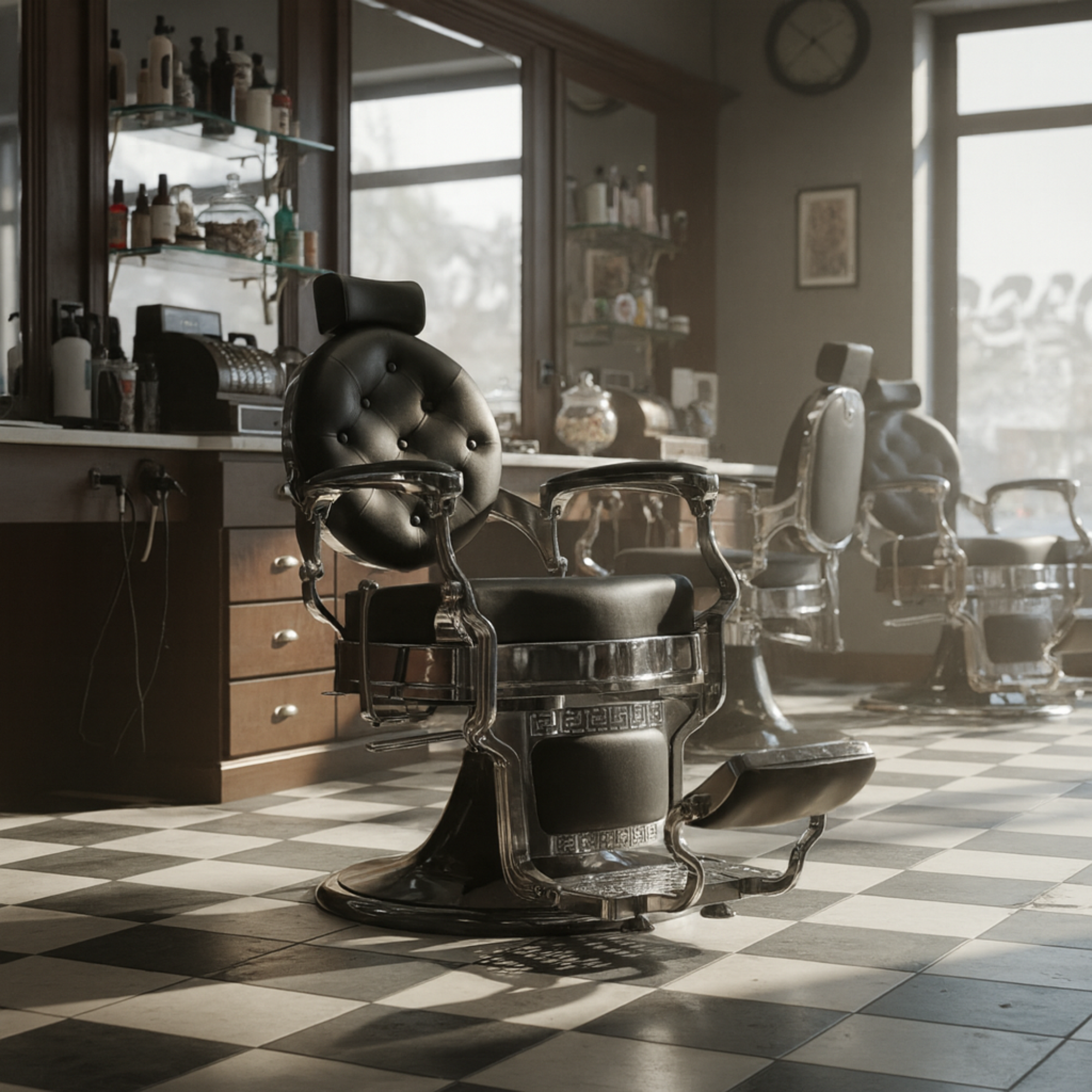 Legend Barber Chair Black Silver