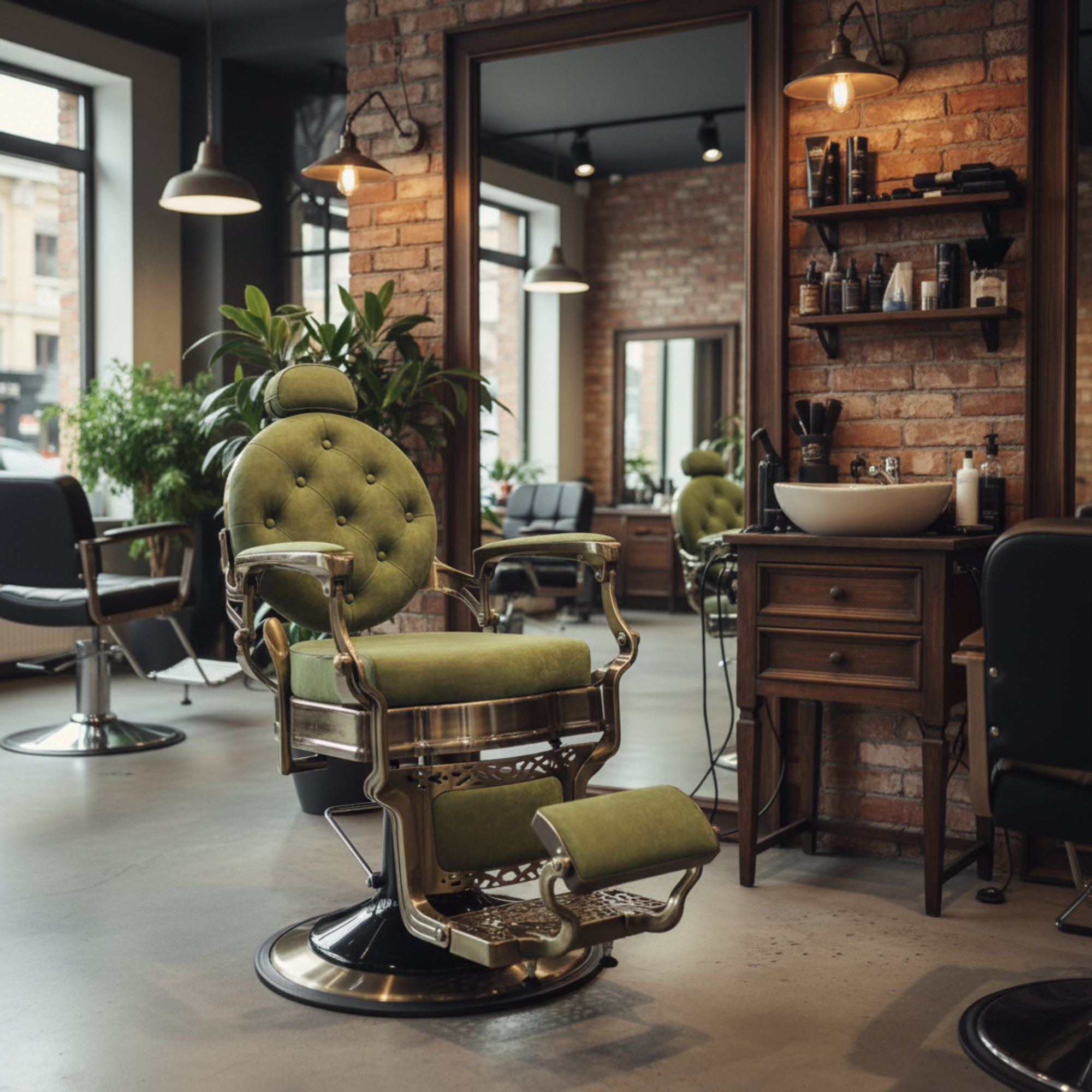 Barberchair Senior - Bronze/Green