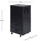 Drawer Cabinet on Wheels - London - Black