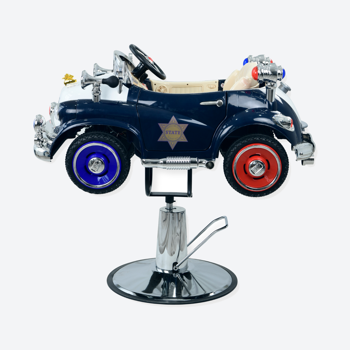 Barber Chair Kids Police Black/White