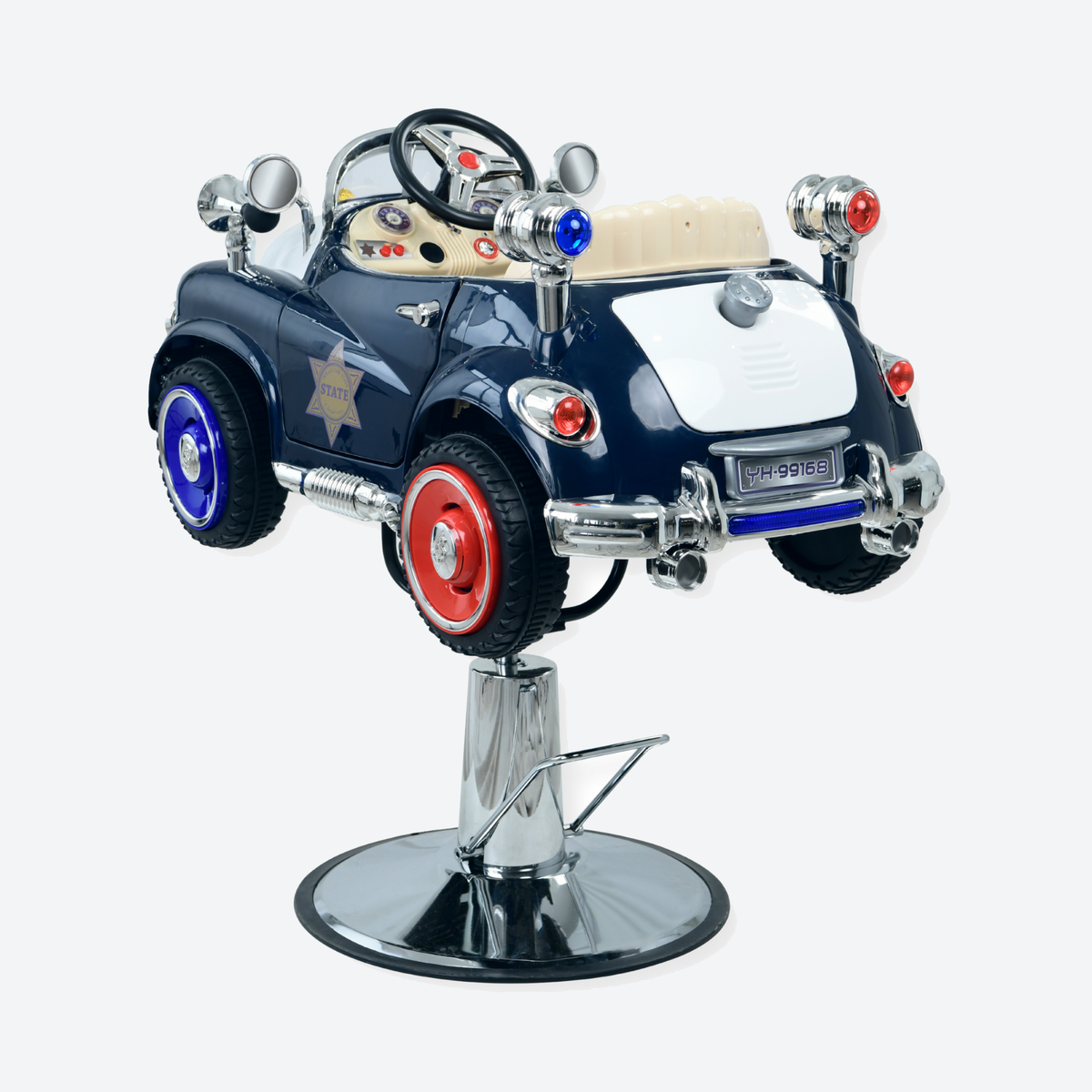 Barber Chair Kids Police Black/White