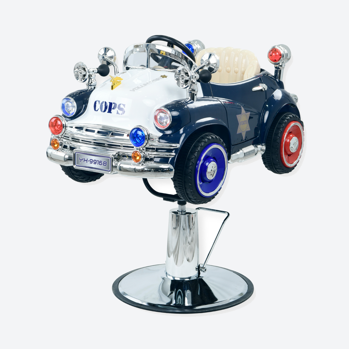 Barber Chair Kids Police Black/White