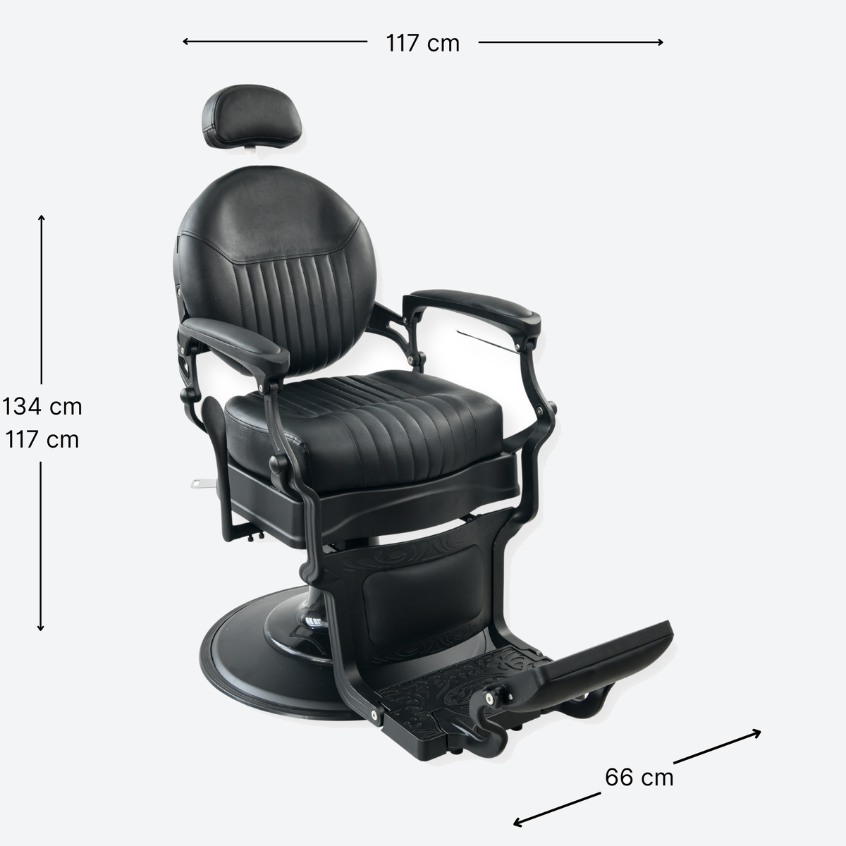 DeltaPro - Barber Chair - DBC006 - Monarch - Matte Black