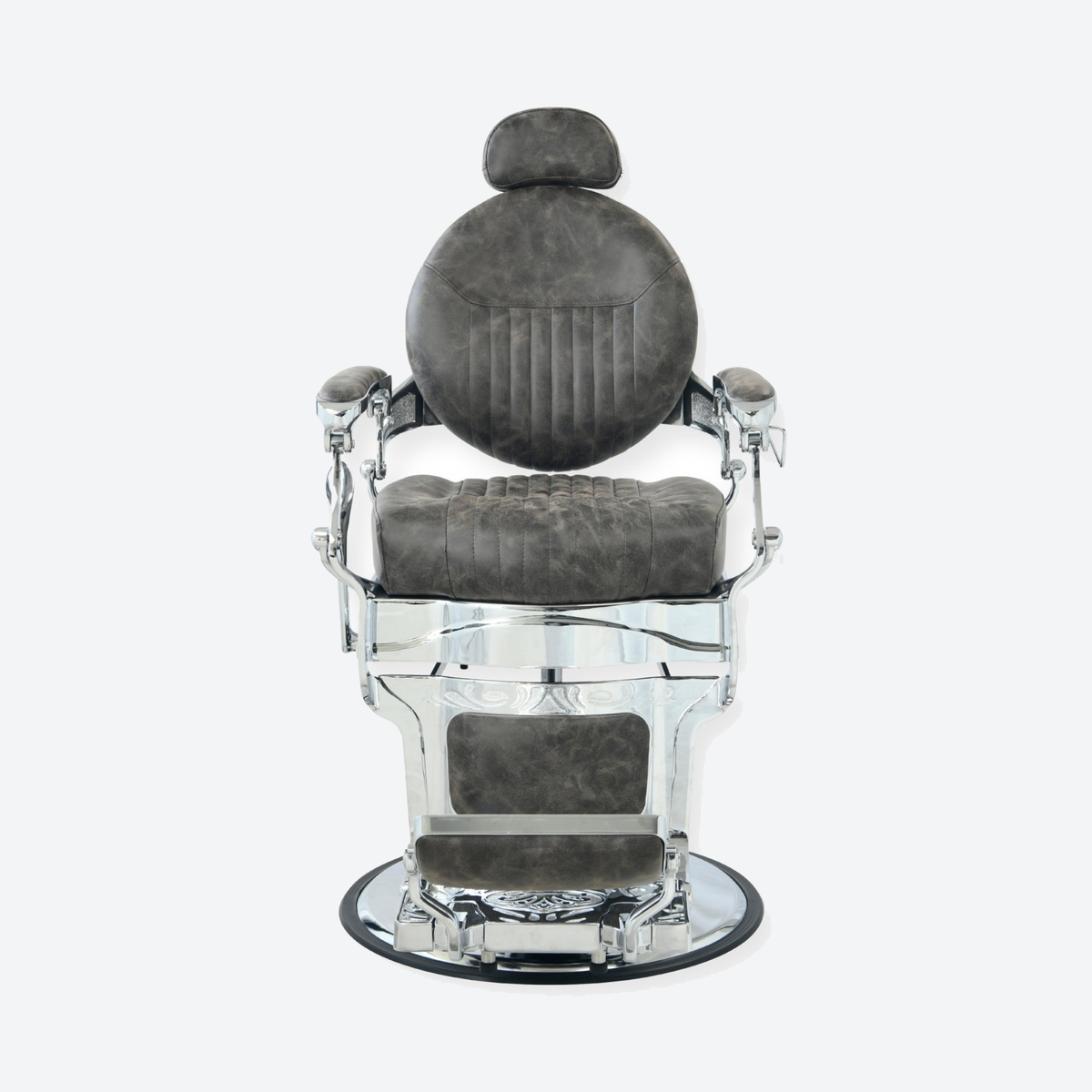 DeltaPro - Barber Chair - DBC006 - Monarch - Silver/Brown
