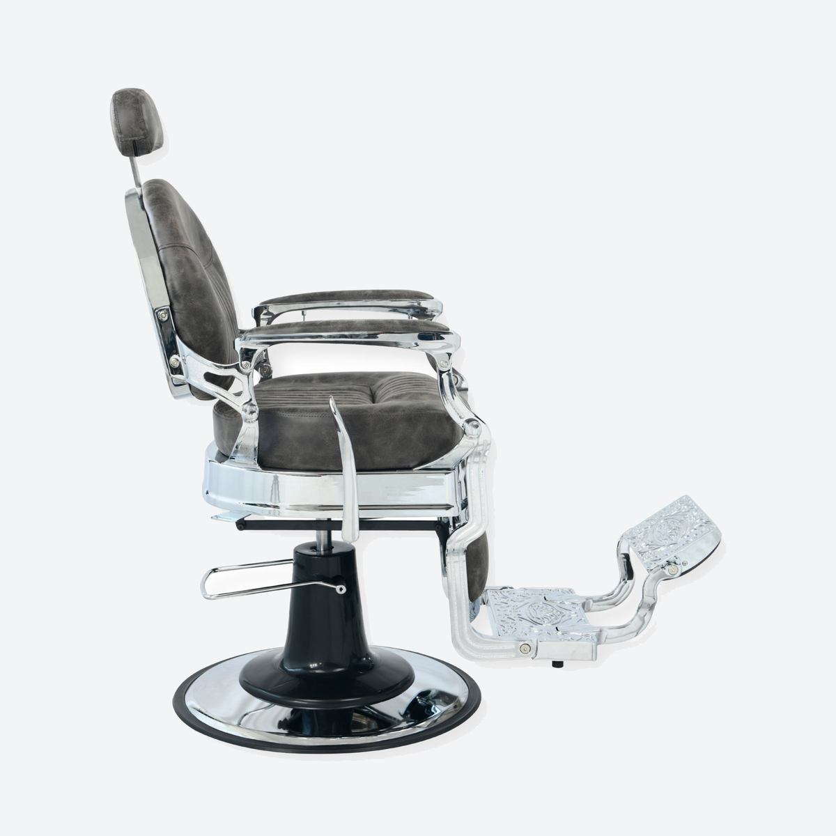 DeltaPro - Barber Chair - DBC006 - Monarch - Silver/Brown