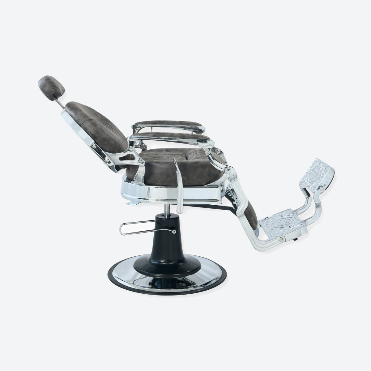 DeltaPro - Barber Chair - DBC006 - Monarch - Silver/Brown