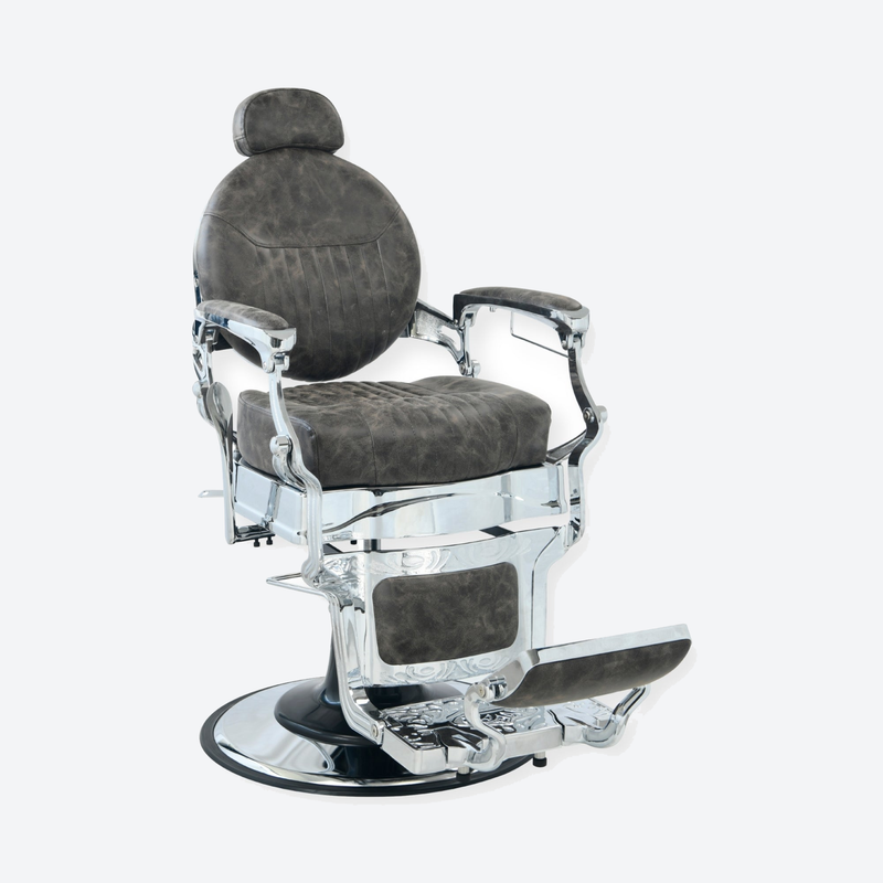 DeltaPro - Barber Chair - DBC006 - Monarch - Silver/Brown