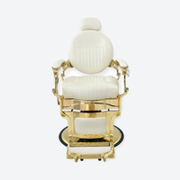 DeltaPro - Barber Chair - DBC006 - Monarch - White/Gold