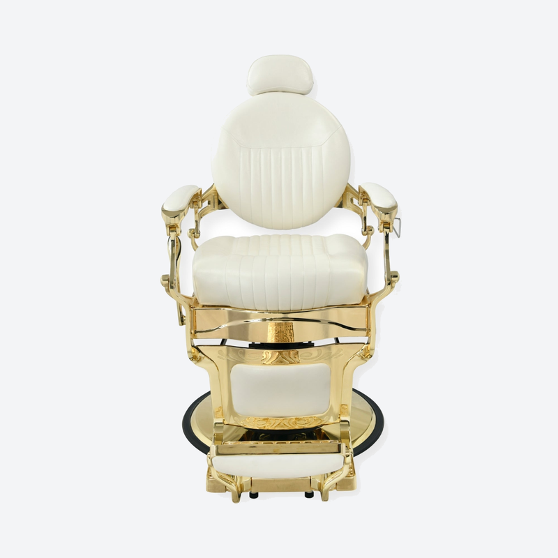 DeltaPro - Barber Chair - DBC006 - Monarch - White/Gold
