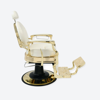 DeltaPro - Barber Chair - DBC006 - Monarch - White/Gold