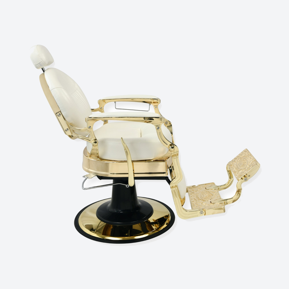 DeltaPro - Barber Chair - DBC006 - Monarch - White/Gold