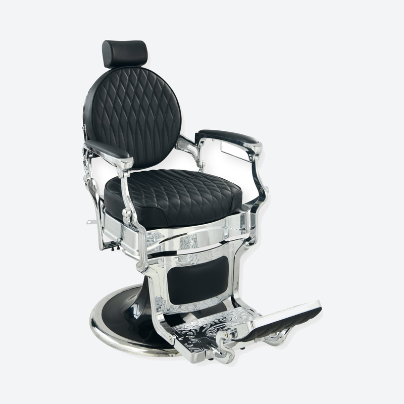 DeltaPro - Barber Chair - DBC009 - Cavalier - Silver/Black
