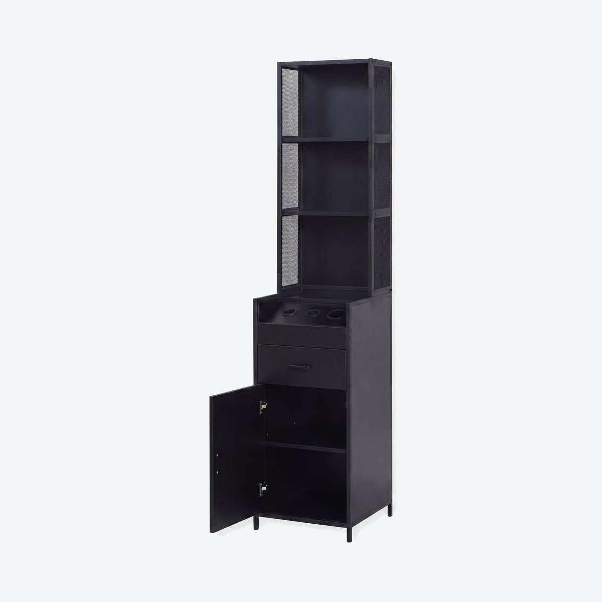 Narrow Display Cabinet  - London - Black