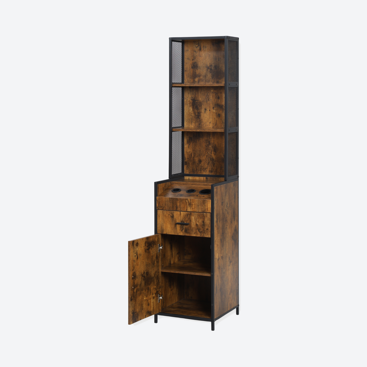 Narrow Display Cabinet - London - Brown