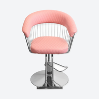 Salon Chair Luxe - Silver/Pink