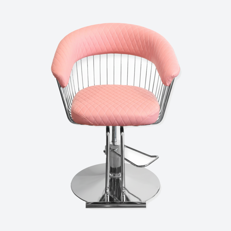 Salon Chair Luxe - Silver/Pink