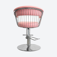 Salon Chair Luxe - Silver/Pink