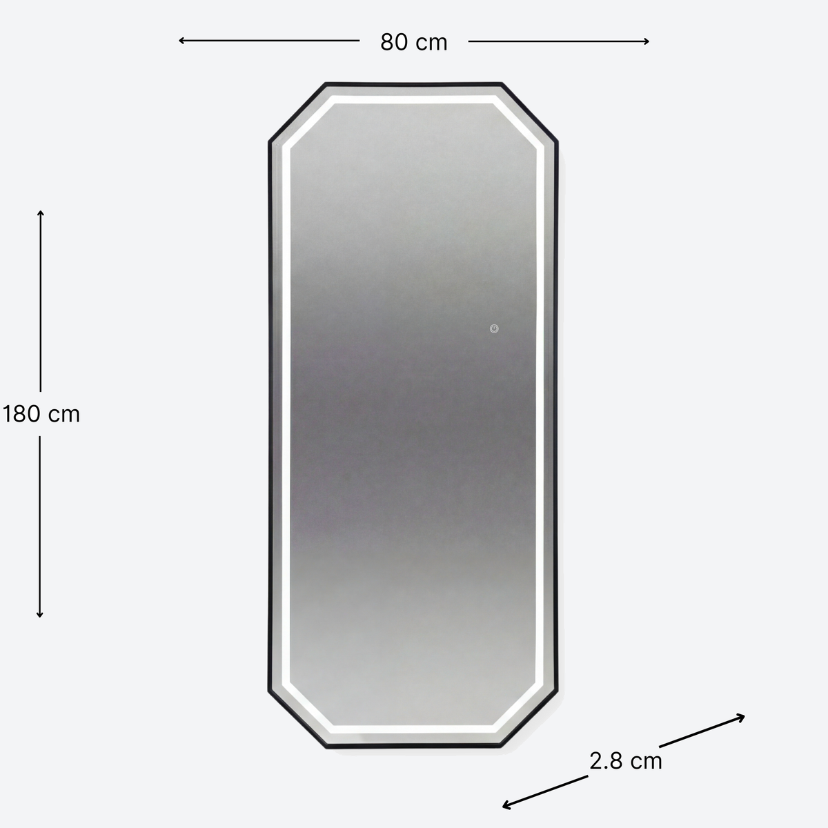 Salon Mirror Sofia - 180x80cm - Black