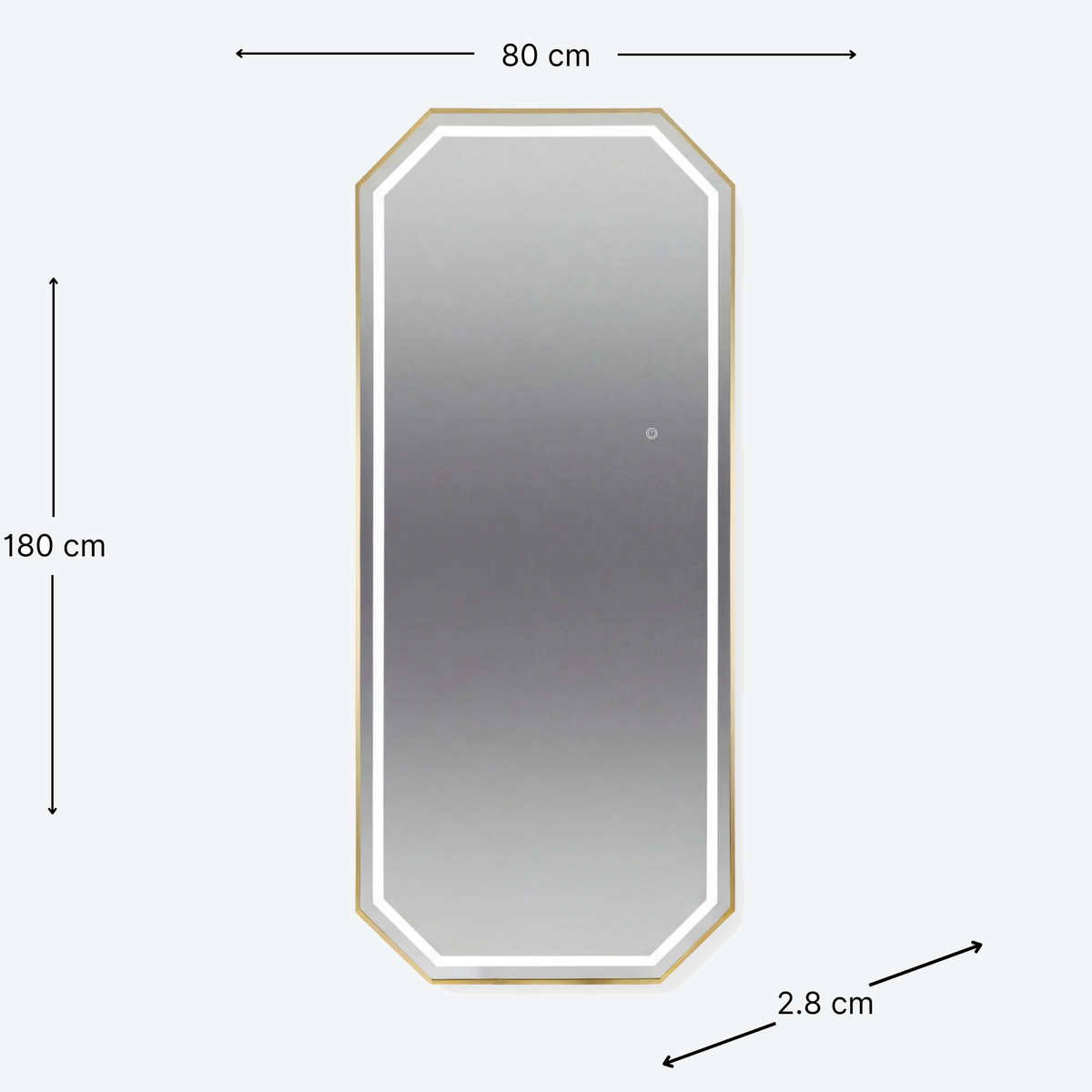 Salon Mirror Sofia - 180x80cm - Gold