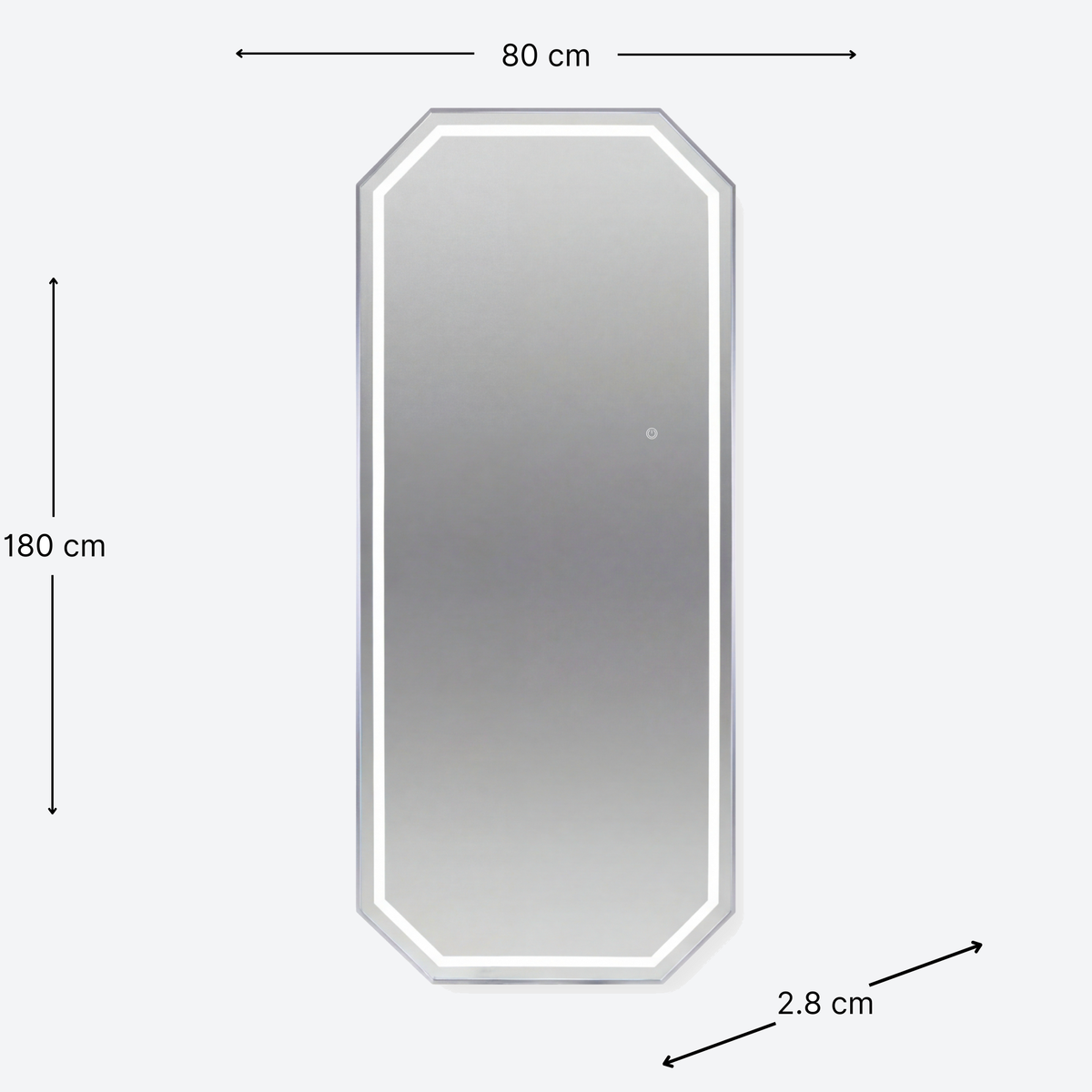 Salon Mirror Sofia - 180x80cm - Silver