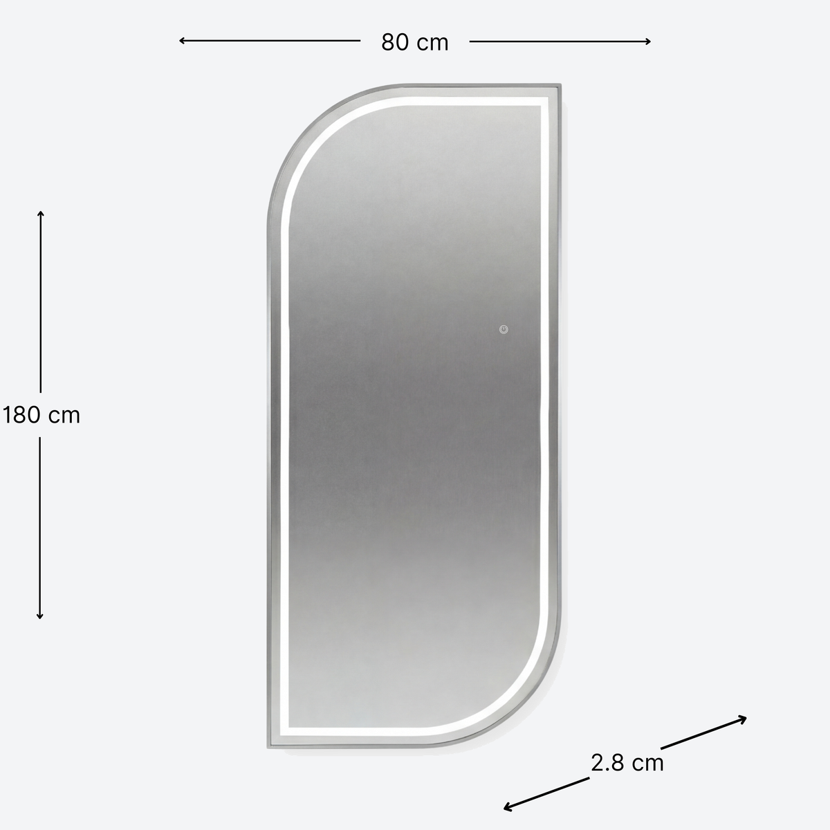 Salon Mirror Stockholm - 180x80cm - Silver