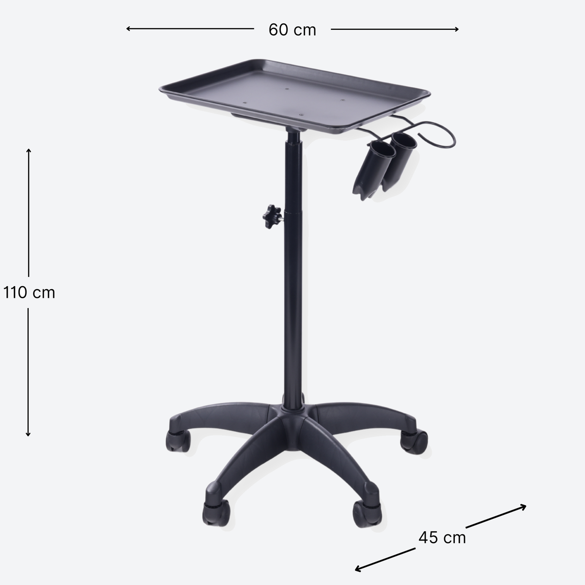DeltaPro -  Salon Tray on Wheels - Black