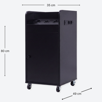 Salon Trolley with Power Outlet - London - Black