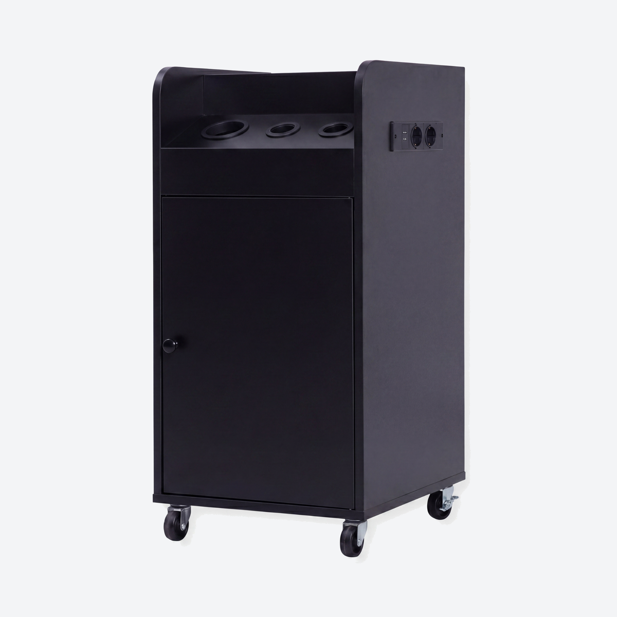 Salon Trolley with Power Outlet - London - Black