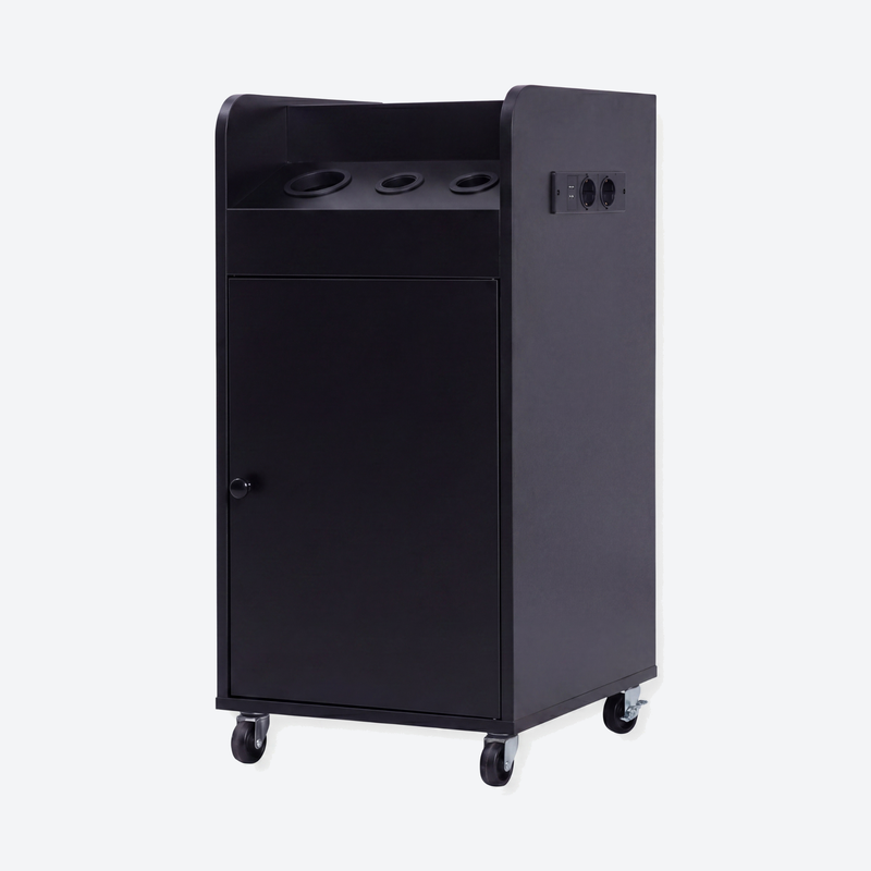 Salon Trolley with Power Outlet - London - Black