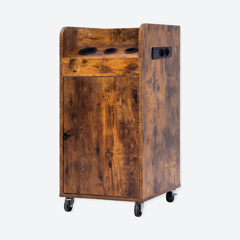Salon Trolley with Power Outlet - London - Brown