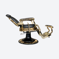 Master Barber Chair Gold Black Round